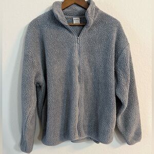 PINK Victoria's Secret Grey Teddy Bear Supra Zip-Up Sherpa Jacket